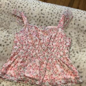 Floral Sleeveless Top with Ruffle Straps